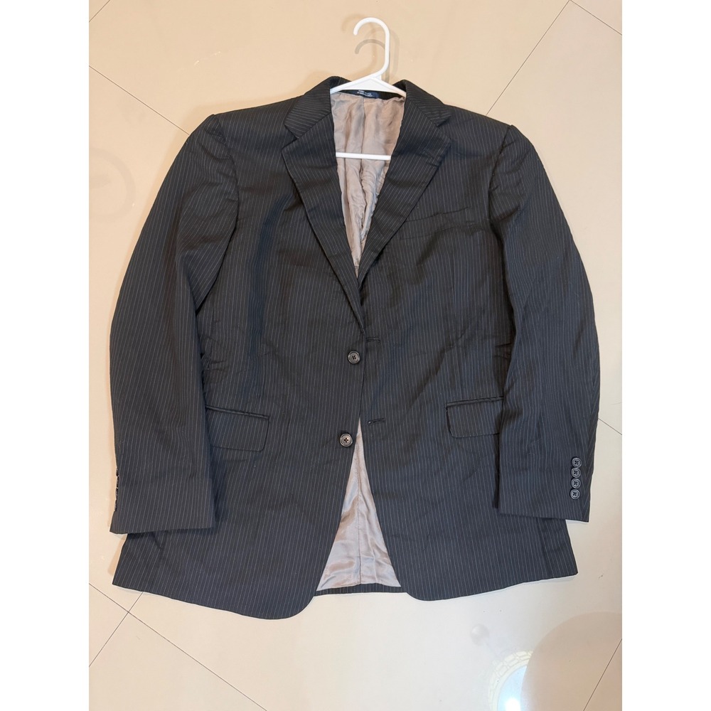 Hart Schaffner Marx Parisian Mens 40R Navy Pinstripe Two Button Blazer Jacket